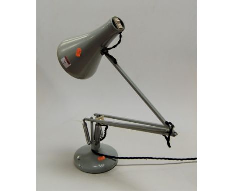 A Herbert Terry grey painted angle poise desk lamp