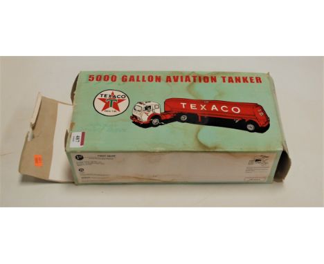A First Gear 1:34 scale model of a 5000 gallon Texaco Aviation tanker, boxed