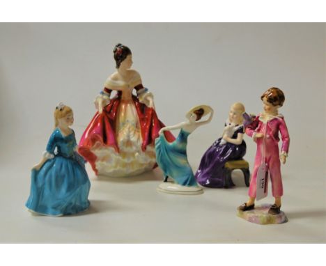 A collection of three Royal Doulton figurines, comprising Southern Belle HN2229, Affection HN2234, and A Child from Williamsb