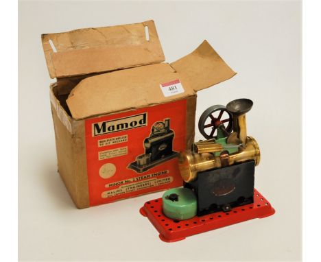A Mamod Minor No.2 stationiary steam engine, in original box (box poor)