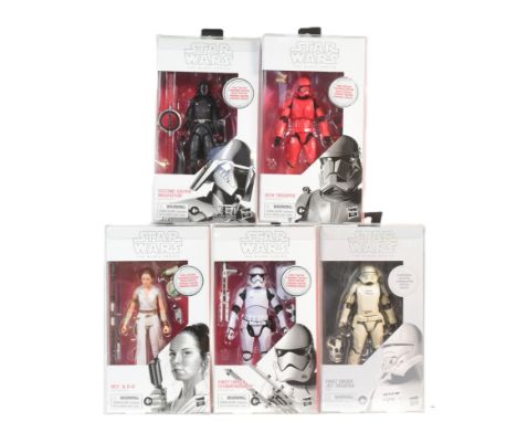 Star Wars - The Black Series - 6" scale action figures - collection of x5 c2019 Hasbro made Black Series (grey box) boxed act