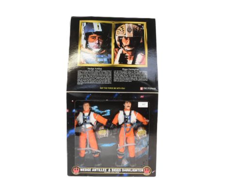 Star Wars - Kenner - vintage 1998 Kenner made 12" scale Action Collection figure set - Wedge Antilles &amp; Biggs Darklighter