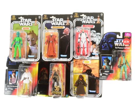 Star Wars - Lucasfilm Ltd 50th Anniversary - collection of x7 Hasbro made 50th Anniversary MOC carded action figures. Include