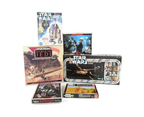 Star Wars - a collection of original vintage c1970s / 1980s games and kits. Includes: Escape From Death Star Game, Kenner R2-