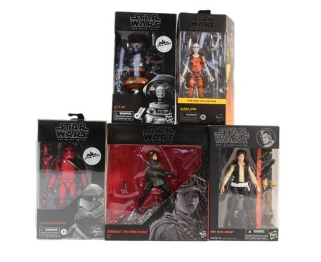 Star Wars - The Black Series - 6" scale action figures - collection of x5 c2020s Hasbro made Black Series boxed action figure