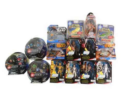 Star Wars - Action Figures &amp; Vehicles - a collection of x15 assorted carded and boxed action figures and vehicles. All Ha