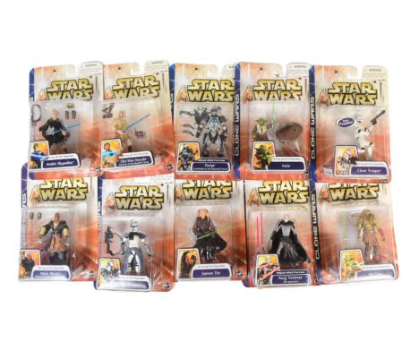 Star Wars - Clone Wars - collection of x10 2003 Hasbro made 'Army Of The Republic' MOC carded action figures. Including: Clon
