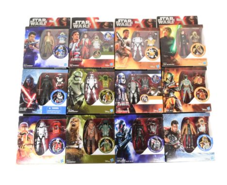 Star Wars - The Force Awakens - Armour Up - collection of x12 2015 Hasbro made Disney era boxed action figure sets from the A