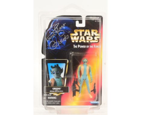Star Wars - Paul Blake (Greedo) - autographed vintage 1996 Kenner made MOC carded action figure of Greedo. Signed neatly in s