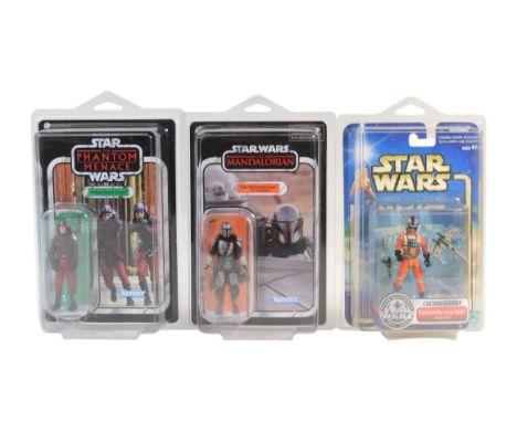 Star Wars - collection of x3 special issue MOC carded action figures. Comprising: 2023 The Vintage Collection 'The Mandaloria