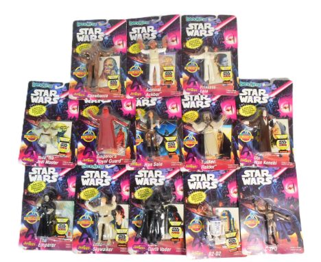 Star Wars - Bend-Ems - collection of x13 c1994 vintage MOC carded action figures by JusToys. Includes: Admiral Ackbar, Empero