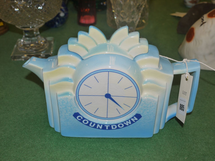 A Countdown novelty teapot.