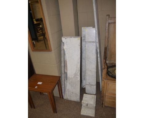 A 19th Century white marble fire surround (dismantled).