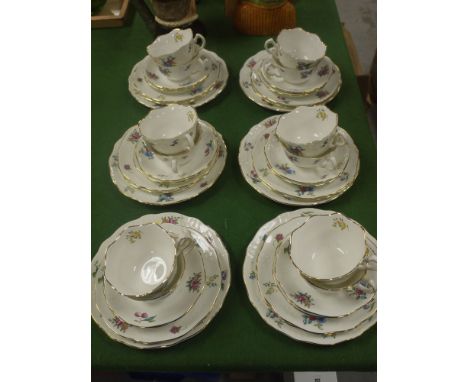 An Aynsley 'Regency Sprays' pattern part afternoon tea set.  (42 pieces)