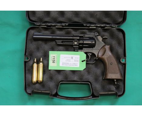 A Daisy Power Line Model 44 CO2 .177 revolver, S/No.059565999, with case, as a post 1939 air weapon the restrictions of the C