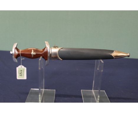 A Third Reich era SA/N.S.K.K. dress dagger by R.Z.M. M7/56 C.D.Schaaf Solingen, the blade and hilt with fittings are in overa