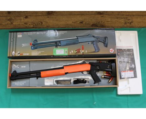 An 'Airsoft' multi-shot pump action shot gun, boxed as new, as a post 1939 air weapon the restrictions of the Crime Reduction