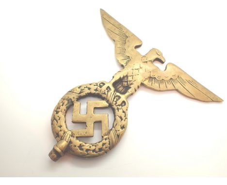 German Nazi eagle and Swastika brass finial H: 18 cm