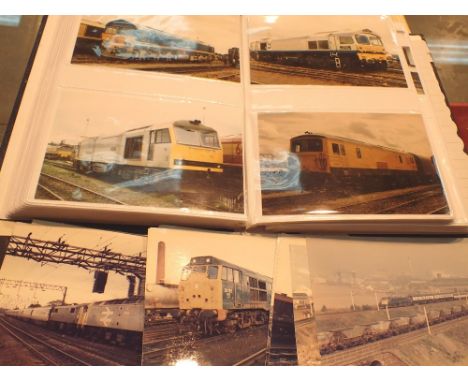 Album of 120 railway engine photographs and forty loose some of local interest
