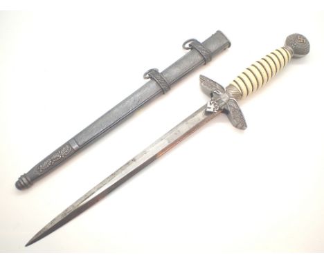 Reproduction German Luftwaffe dagger blade inscribed Tiger Seling CONDITION REPORT: Pommel does unscrew but handle appears gl