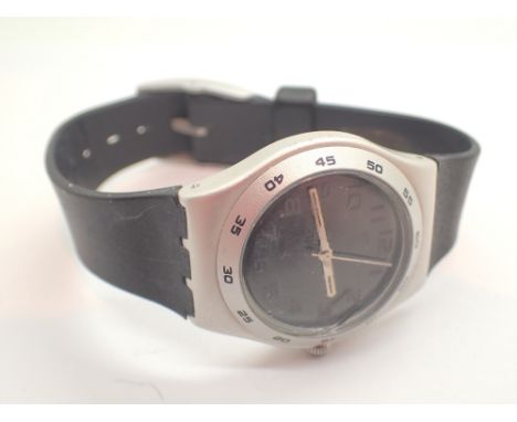 Swatch Irony aluminium on original strap and buckle CONDITION REPORT: This item has a new battery fitted.
