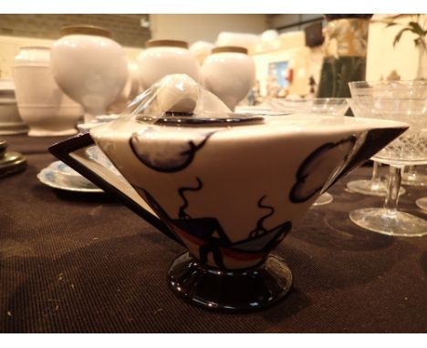 Lorna Bailey Art Deco teapot in the Hill Street pattern H: 15 cm