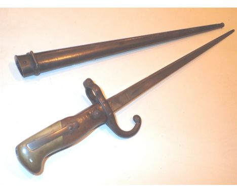 Sword bayonet with blade marked A &amp; AS for Westley Richards scabbard and bayonet with matching numbers