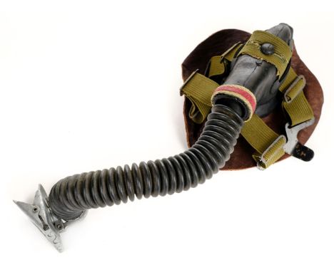 * Luftwaffe. A scarce WW2 German Luftwaffe fighter pilot's oxygen mask, model 10-67, the black rubber stamped 6701-1 and hwz,