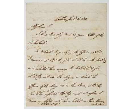 * Wellington (Arthur Wellesley, 1st Duke, 1769-1852). An autograph letter on eight sides of two folded folio sheets to C Stua