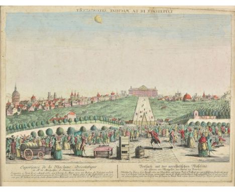 * Ballooning Prints. A collection of 32 various ballooning prints, mostly 19th century, including Experience de la Machine Ar