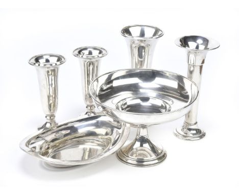 * RAF Mess Tableware. A collection of WWII and later silver plated tableware, comprising an oval bowl c.1930s engraved with a