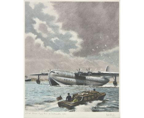 * Nockolds (Roy, 1917-1979). S.R. 45 Princess Flying Boat on Southampton Water, hand coloured screen print (one of 25), title