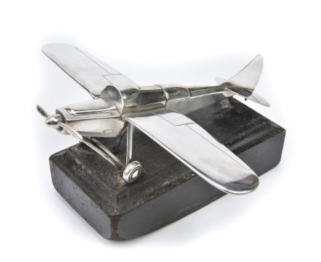 * Desktop Lighter. A fine 1930s silver table lighter by Samson &amp; Morden, Birmingham 1936, in the form of a monoplane with