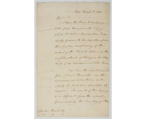 * Wellington ( Arthur Wellesley, 1 st Duke, 1769-1852). A six page letter dated Visen March 6 th 1810 written in a secretaria