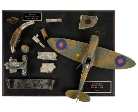 * Battle of Britain . A collection of Spitfire relics from a crashed aircraft flown by Pilot Officer W.H. Reilly, 66 Sqn, 17 