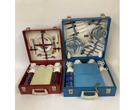 Two mid 20th century Brexton fitted picnic hampers, complete and unused. (2)