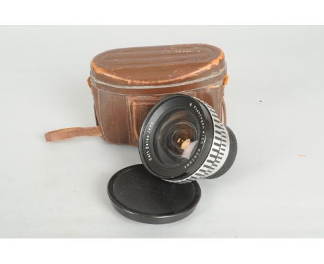 A Carl Zeiss Jena Flektogon 20mm f/4 Lens, no. 8281404, barrel F, third party-modified bayonet mount, manual aperture operati