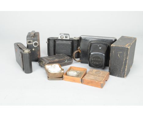 Box Folding and Other Cameras, brands include Agifold, Ensign, Gnome, Hanimex, Kershaw, Kodak, Pathescope, Wara, a Zenit B ca
