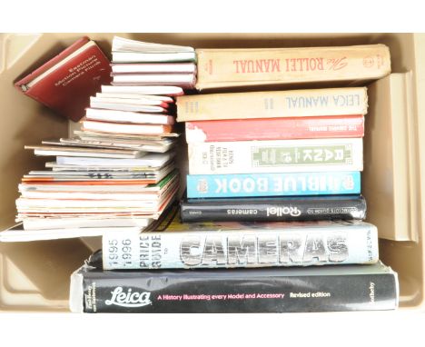 Camera Literature, a quantity of Leica and Rollei books, guides, catalogues and handbooks, including Leica A History (Van Has
