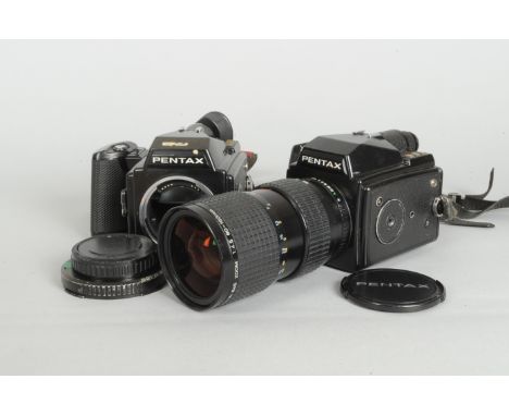 An Asahi Pentax 645 SLR Camera, shutter faulty (only B, 1/60 and 1/2000s possible), a Pentax-A 645 Zoom 80-160mm f/4.5 lens, 