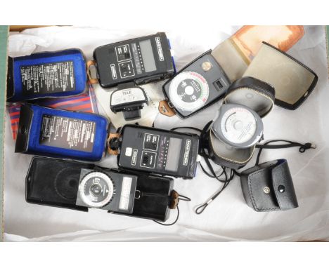 Gossen Light Meters, including, Mastersix (2), Sixticolor, Polysix and a Gossen Tele attachment 