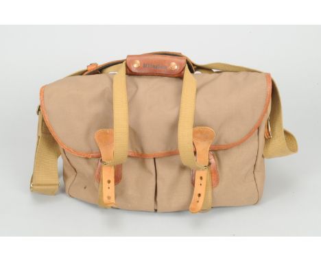 A Billinghan Camera Bag, Cordura, tan, 41x21x26cm (aprox 815 inner, some creasing, wear, G 