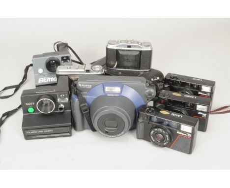 Nikon and Other Viewfinder Cameras, including three Nikon L35AF cameras, a Voigtländer Perkeo I folding camera, an Agfa Solin