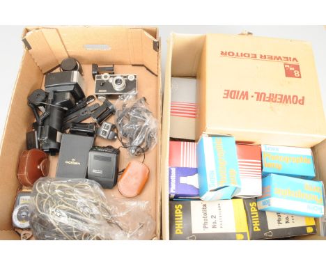 Camera Related Items, including, an Argus Brick camera, Metz 45CT-4, 32CT3 flash units, Gossen Luna Pro-F meter, other light 