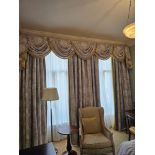 A Pair Fully Lined Drapes Luxurious Cotton And Silk Blend Fabrics. With An Elegant Pattern And