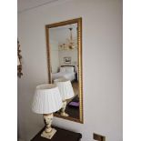 Rectangular Mirror Painted Gold With Dentil Frame Detailing 56 x 140cm ( Loc RM. 408)