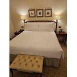 A Georgian Style Mahogany And Leather Upholstered Headboard The Panel Has A Moulding Detail