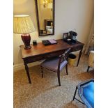 Walnut English Sheraton Style Desk Or Writing Table The Beaded Canted Top With Writing Surface