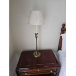 A Pair George III Style Antique Brass Candlesticks Of Adam Design Neoclassical Form With Shade