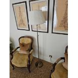 A Classic Standard Lamp Adjustable Height Finished In Antique Bronzed Metal Features A Footswitch